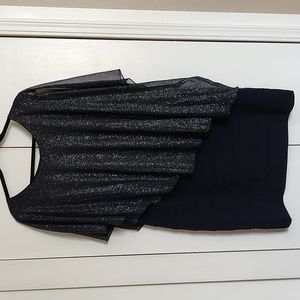 Black sparkly dress with dolman overlay